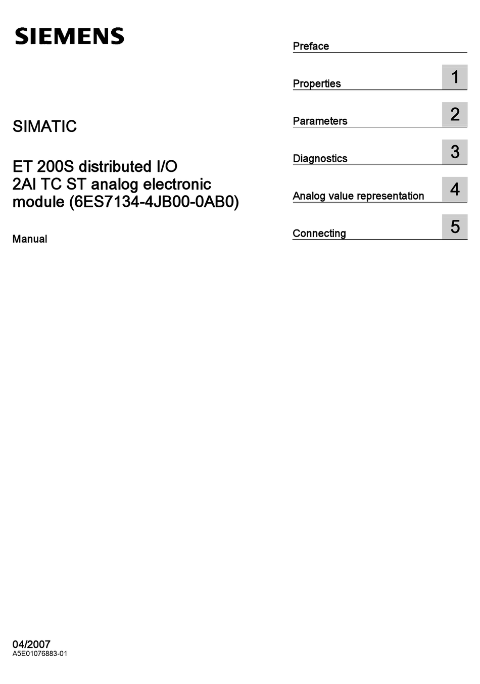 SIEMENS 6ES7134-4JB00-0AB0 MANUAL Pdf Download | ManualsLib