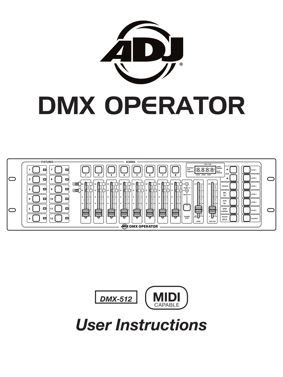 ADJ DMX OPERATOR USER INSTRUCTIONS Pdf Download | ManualsLib