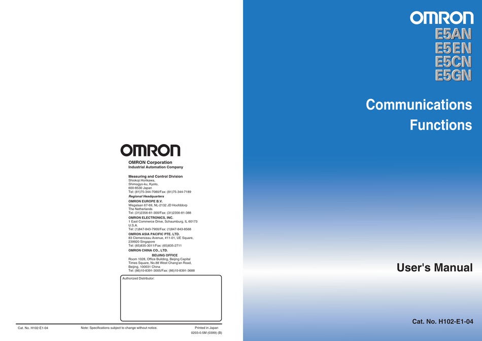 OMRON E5AN USER MANUAL Pdf Download ManualsLib