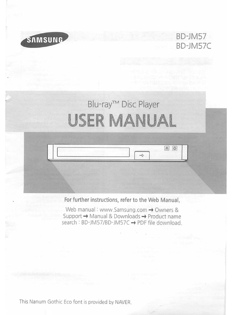 SAMSUNG BD-JM57 USER MANUAL Pdf Download | ManualsLib