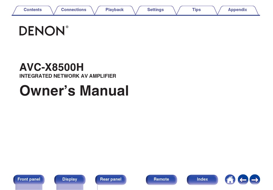 Denon Avc X8500h Owner S Manual Pdf Download Manualslib