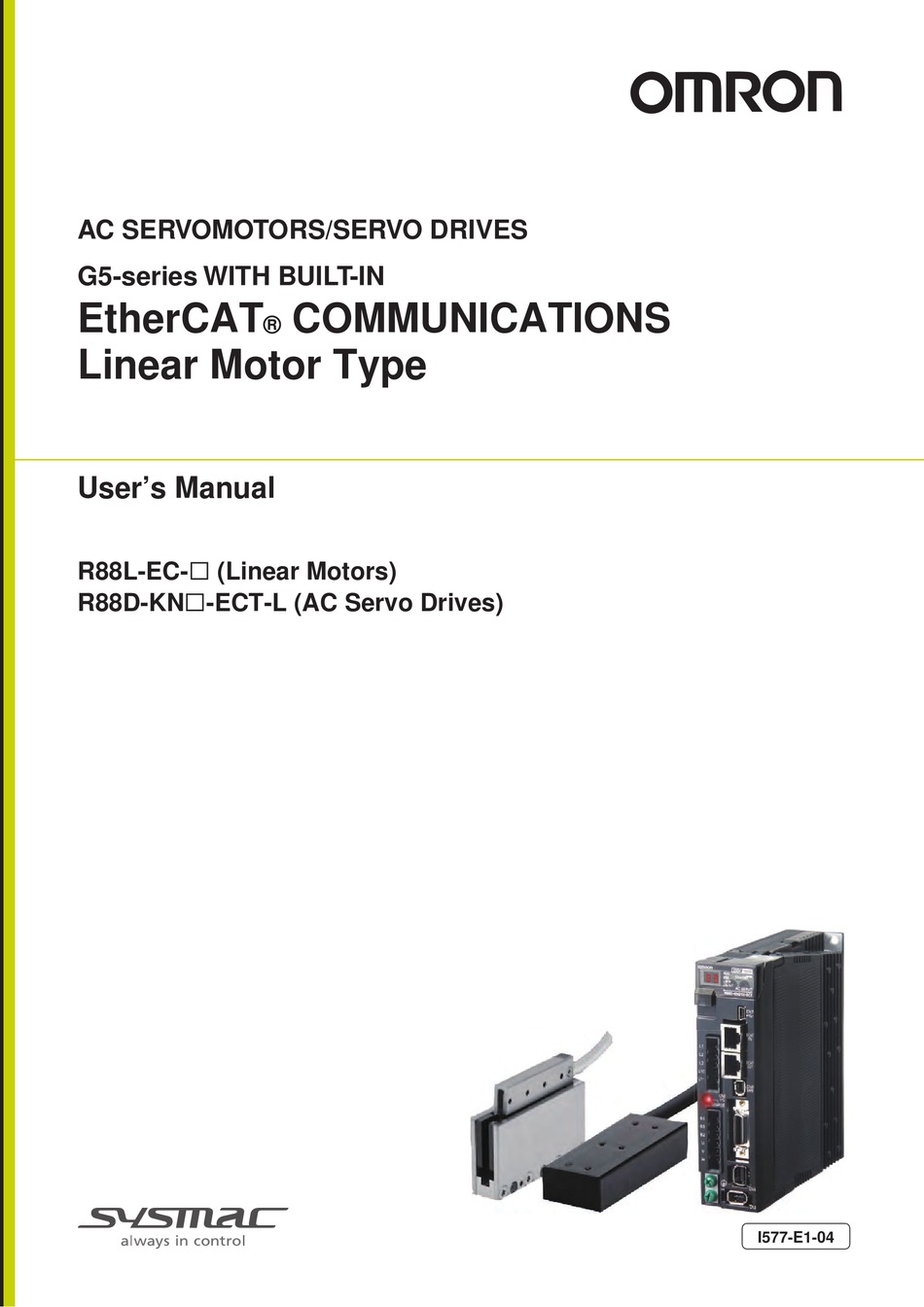 Omron R88d Kn01l Ect L User Manual Pdf Download Manualslib