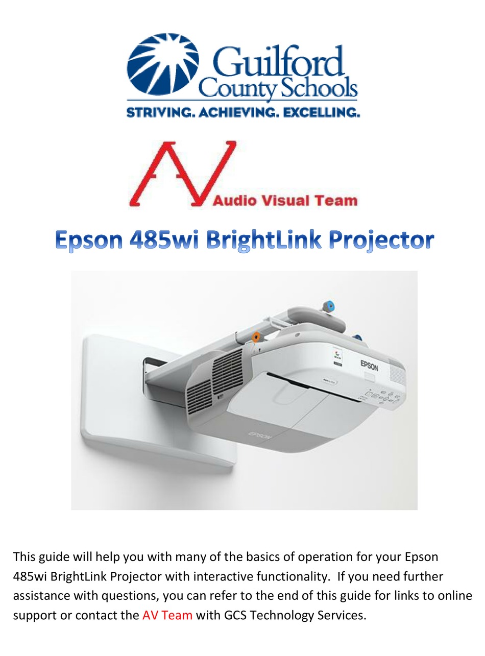 EPSON BRIGHTLINK 485WI MANUAL Pdf 