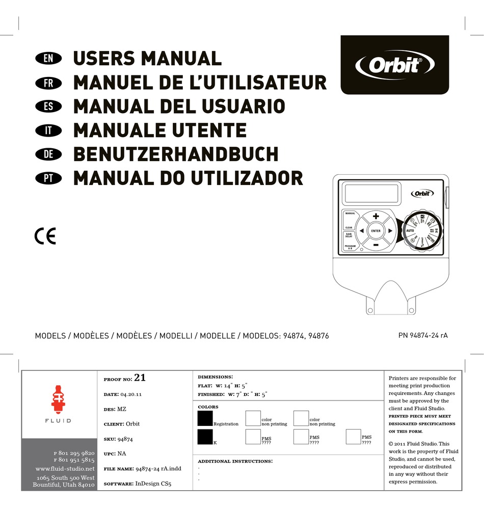 ORBIT 94874 USER MANUAL Pdf Download | ManualsLib