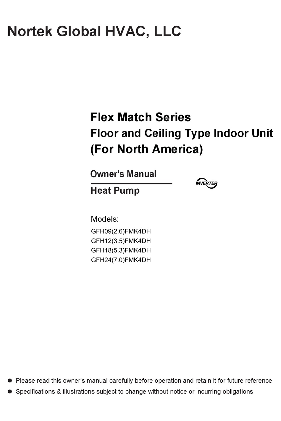 nortek global hvac split type heat pump