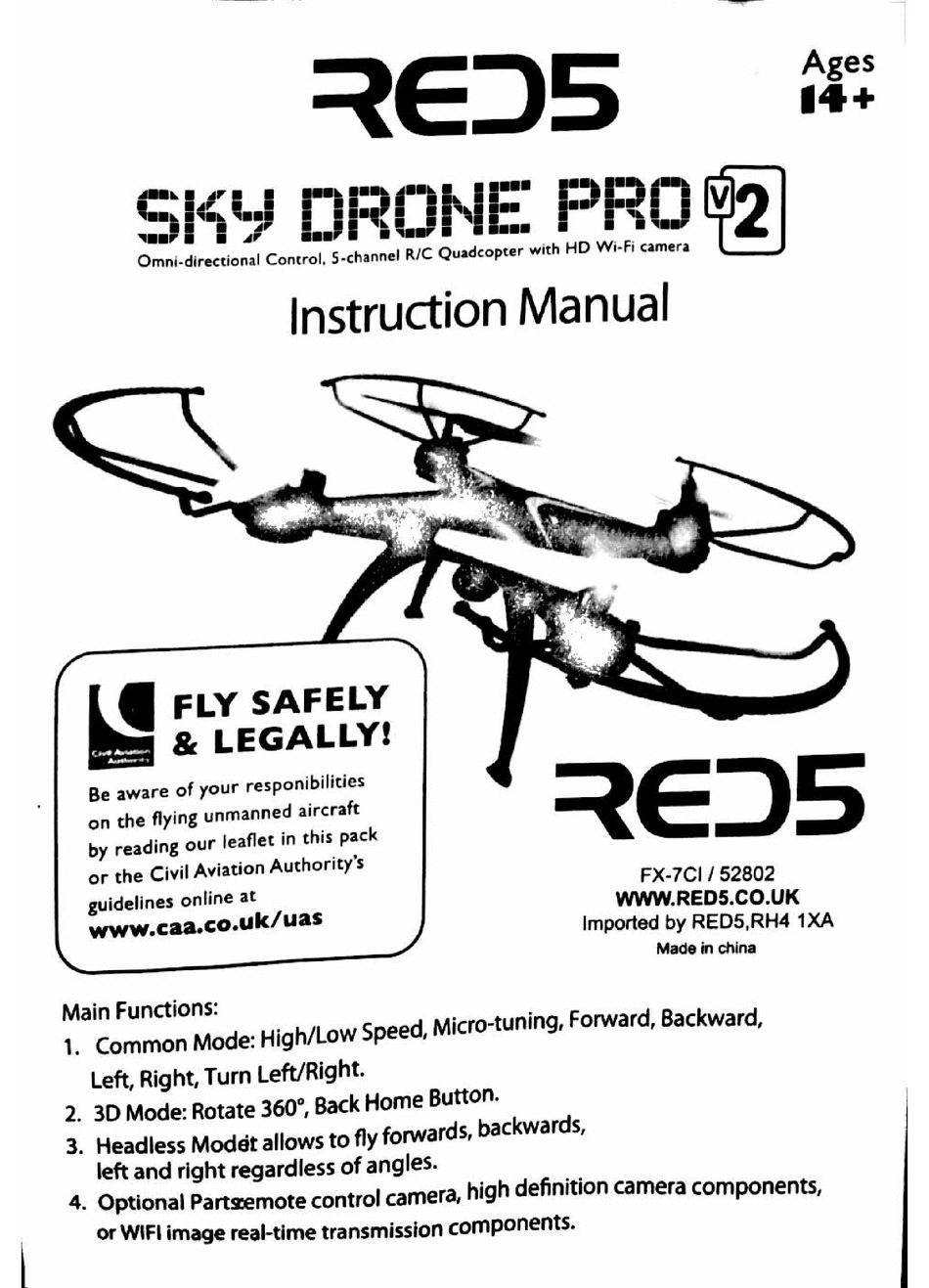 Mtech Sky Drone Plus Instruction Manual - Picture Of Drone