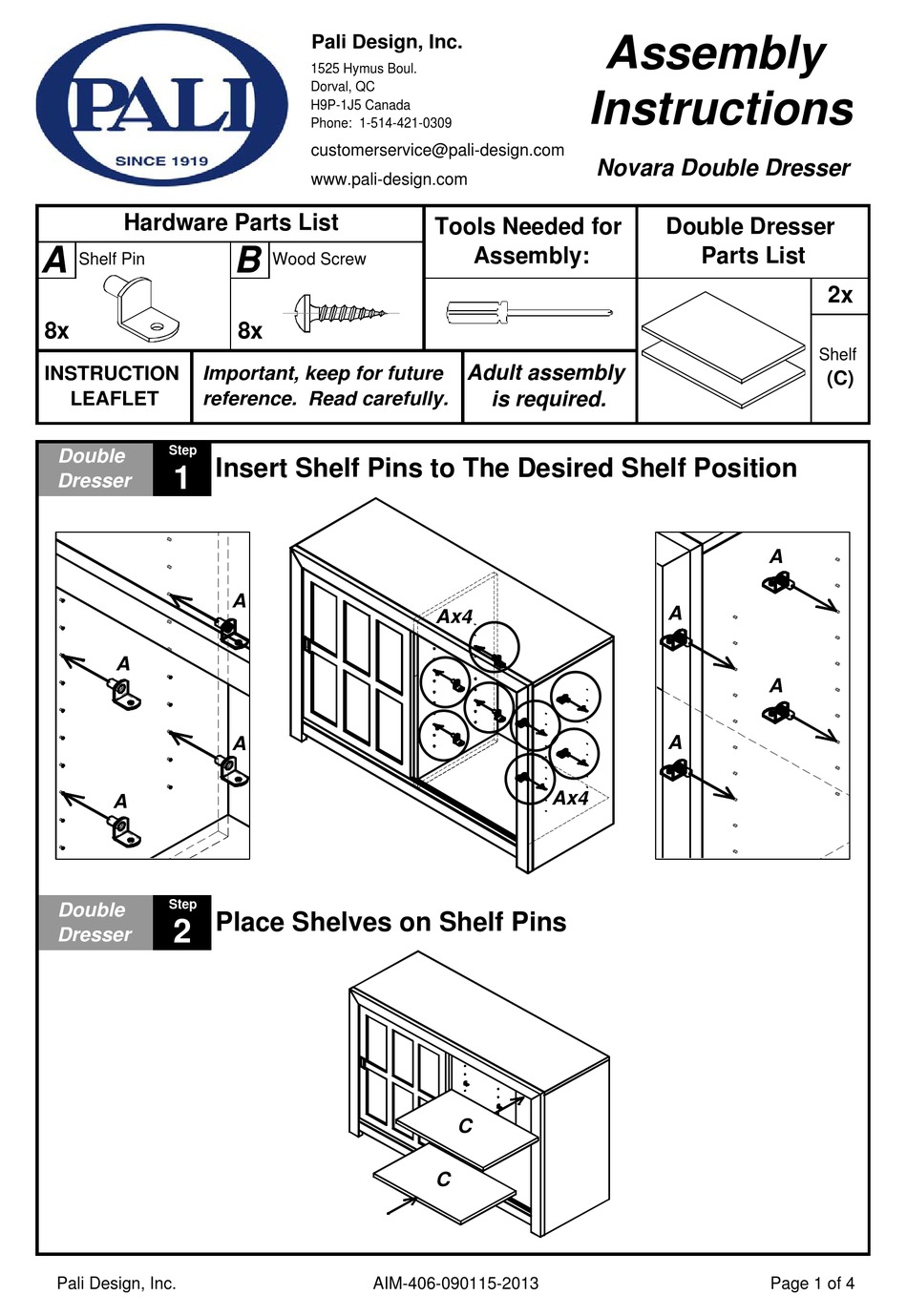 PALI NOVARA ASSEMBLY INSTRUCTIONS Pdf Download ManualsLib