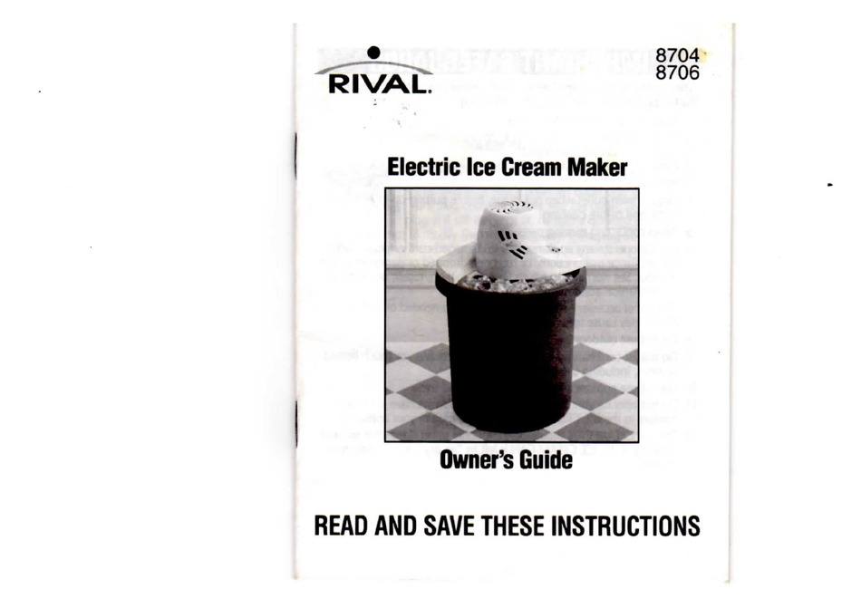 rival ice cream maker model 8704