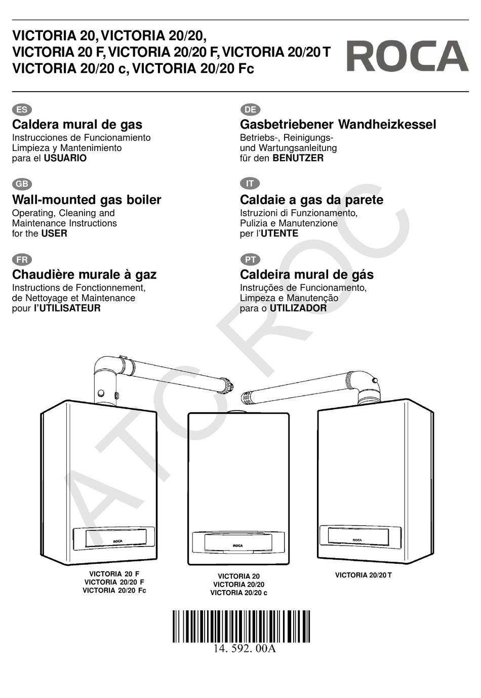 ROCA VICTORIA 20 OPERATING, CLEANING AND MAINTENANCE INSTRUCTIONS Pdf ...