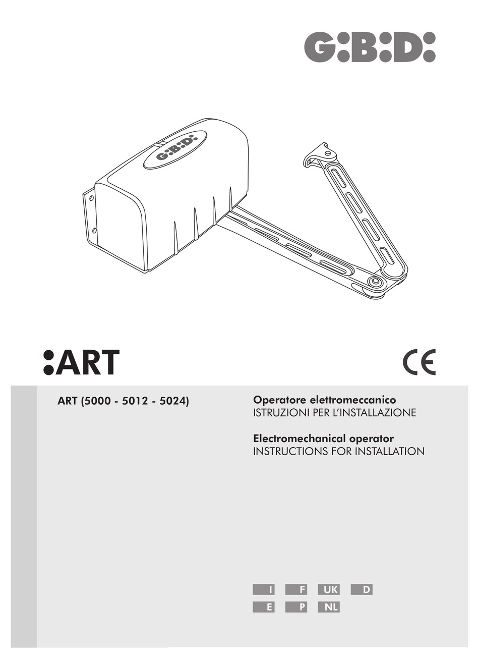 GIBIDI ART5000 INSTRUCTIONS FOR INSTALLATION MANUAL Pdf Download
