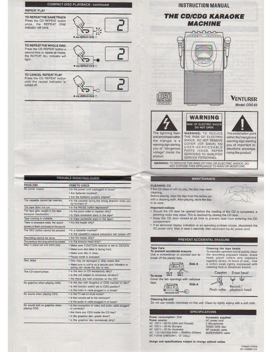 VENTURER CDG 63 INSTRUCTION MANUAL Pdf Download ManualsLib