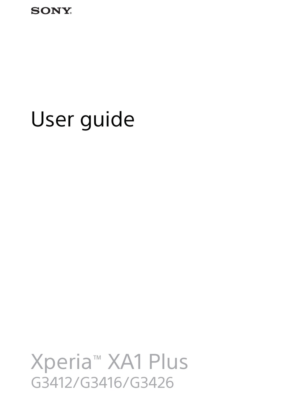Sony Xperia Xa1 Plus User Manual Pdf Download Manualslib