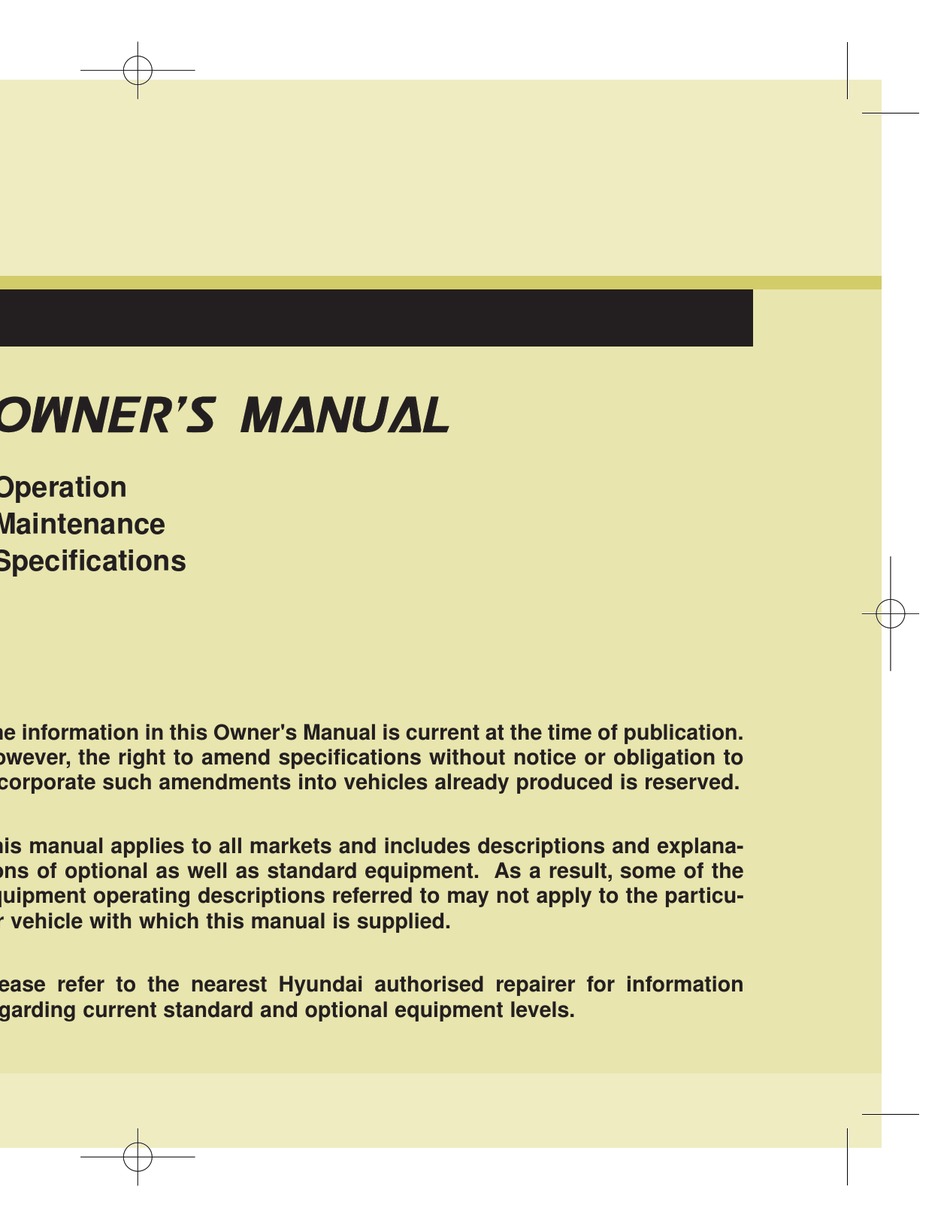 HYUNDAI IX 35 OWNER'S MANUAL Pdf Download  ManualsLib