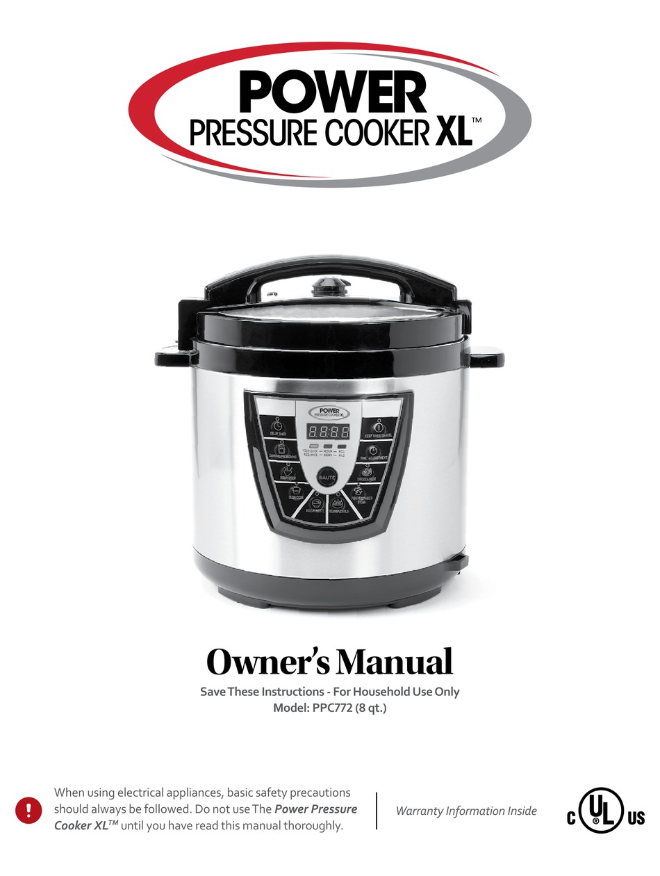 Power Pressure Cooker Xl Ppc772 Owner S Manual Pdf Download Manualslib