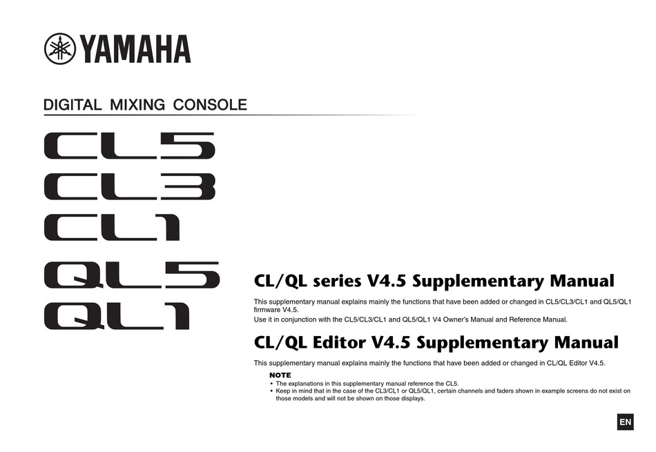 YAMAHA CL5 SUPPLEMENTARY MANUAL Pdf Download | ManualsLib