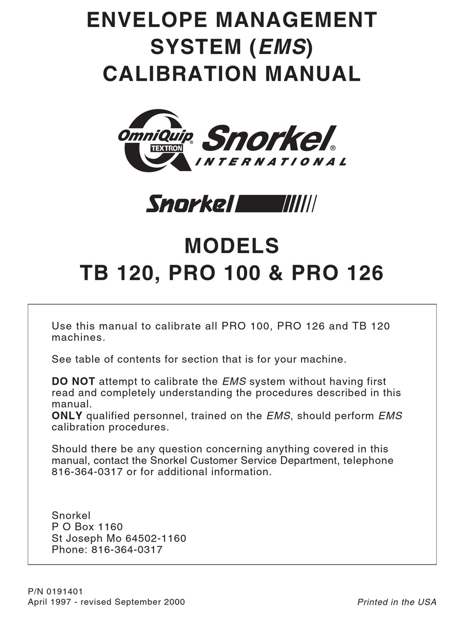SNORKEL PRO 126 CALIBRATION MANUAL Pdf Download | ManualsLib