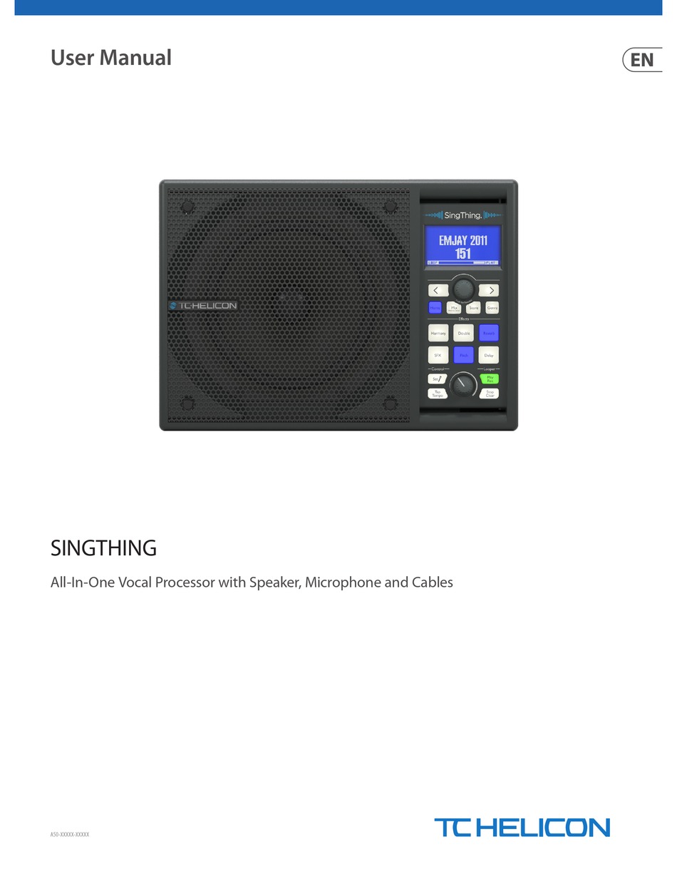 TC-HELICON SINGTHING USER MANUAL Pdf Download | ManualsLib