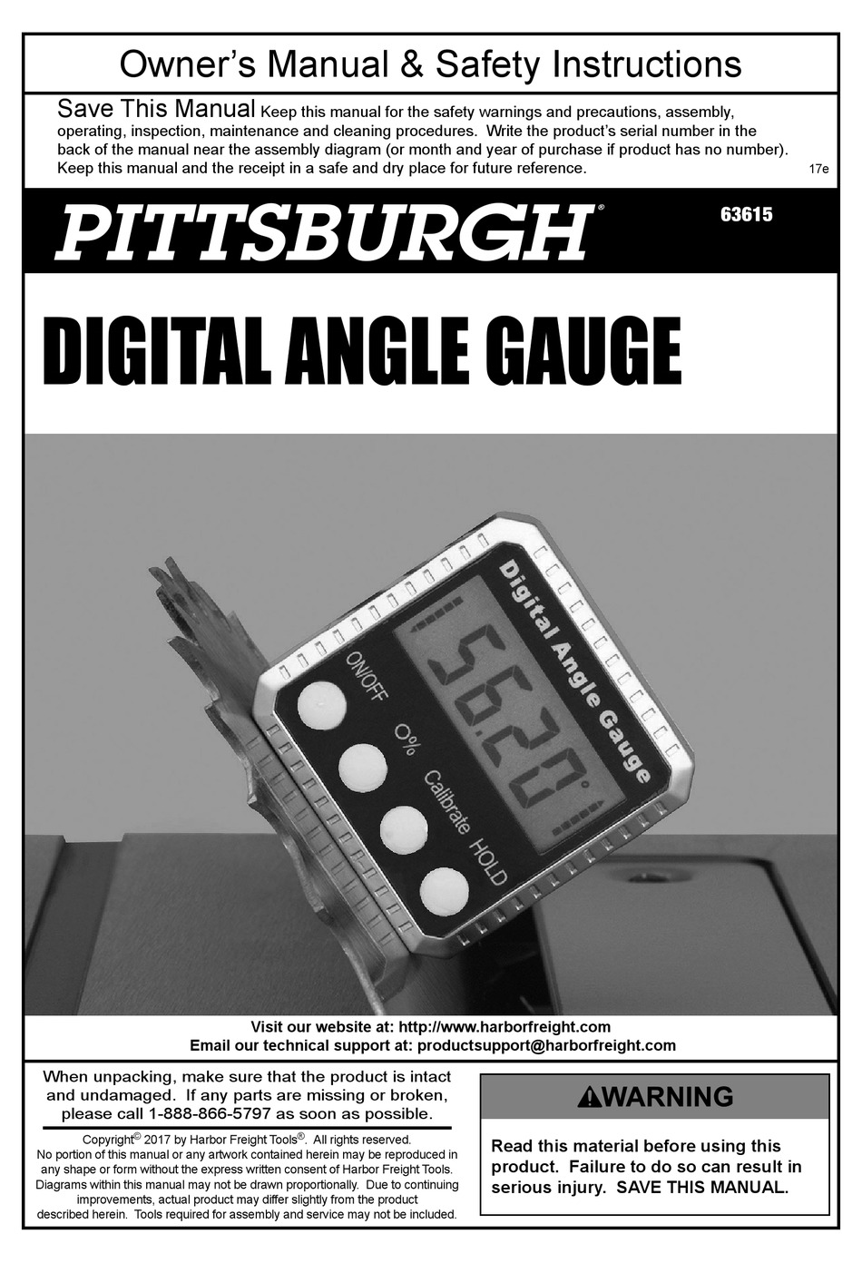 Pittsburgh Digital Angle Gauge