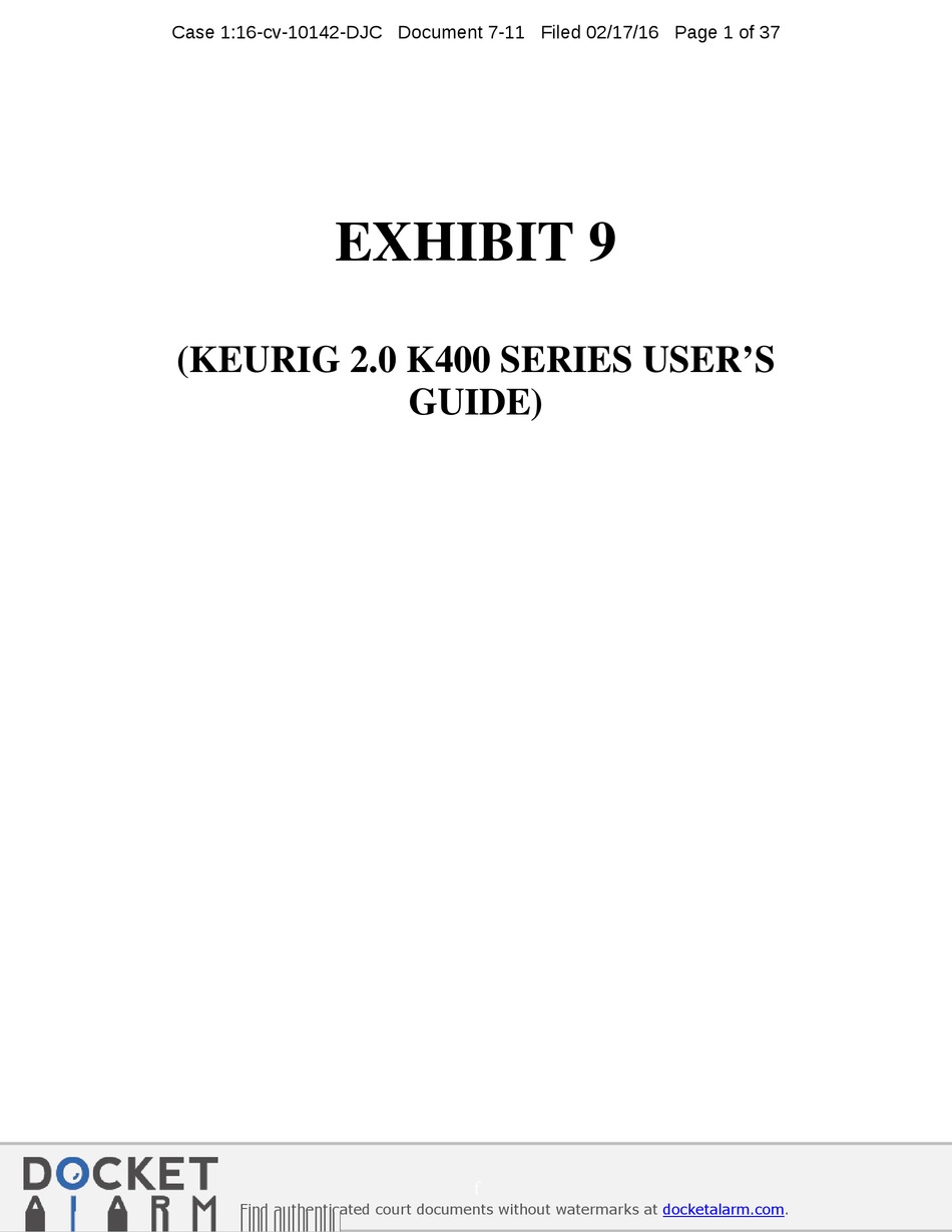 KEURIG 2.0 K400 SERIES USER MANUAL Pdf Download | ManualsLib