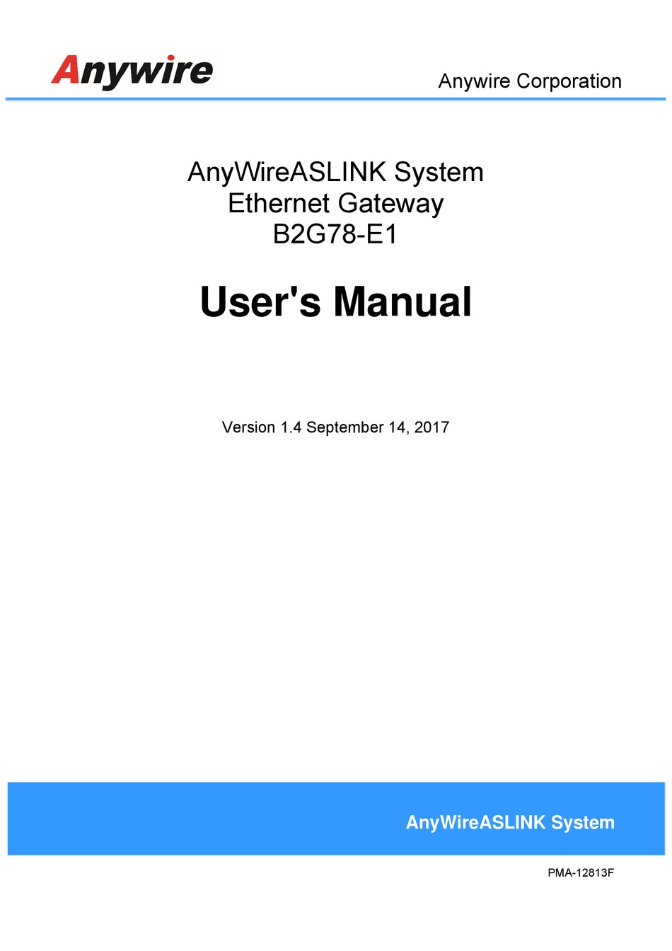 ANYWIRE B2G78-E1 USER MANUAL Pdf Download | ManualsLib