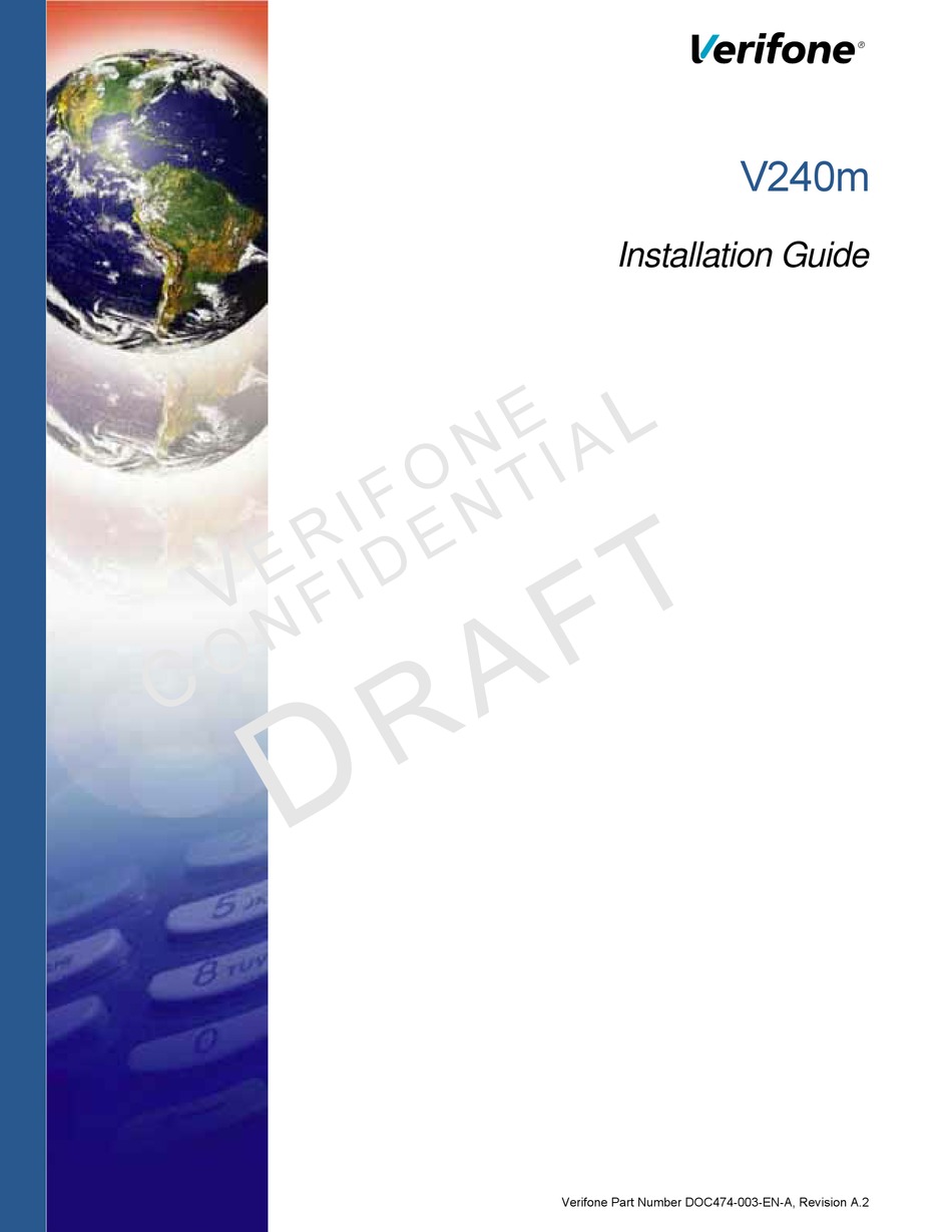 VERIFONE V240M INSTALLATION MANUAL Pdf Download | ManualsLib
