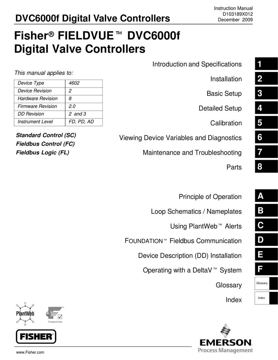 Fisherr FIELDVUE 8482 DVC6200 Digital Valve Controller Emerson