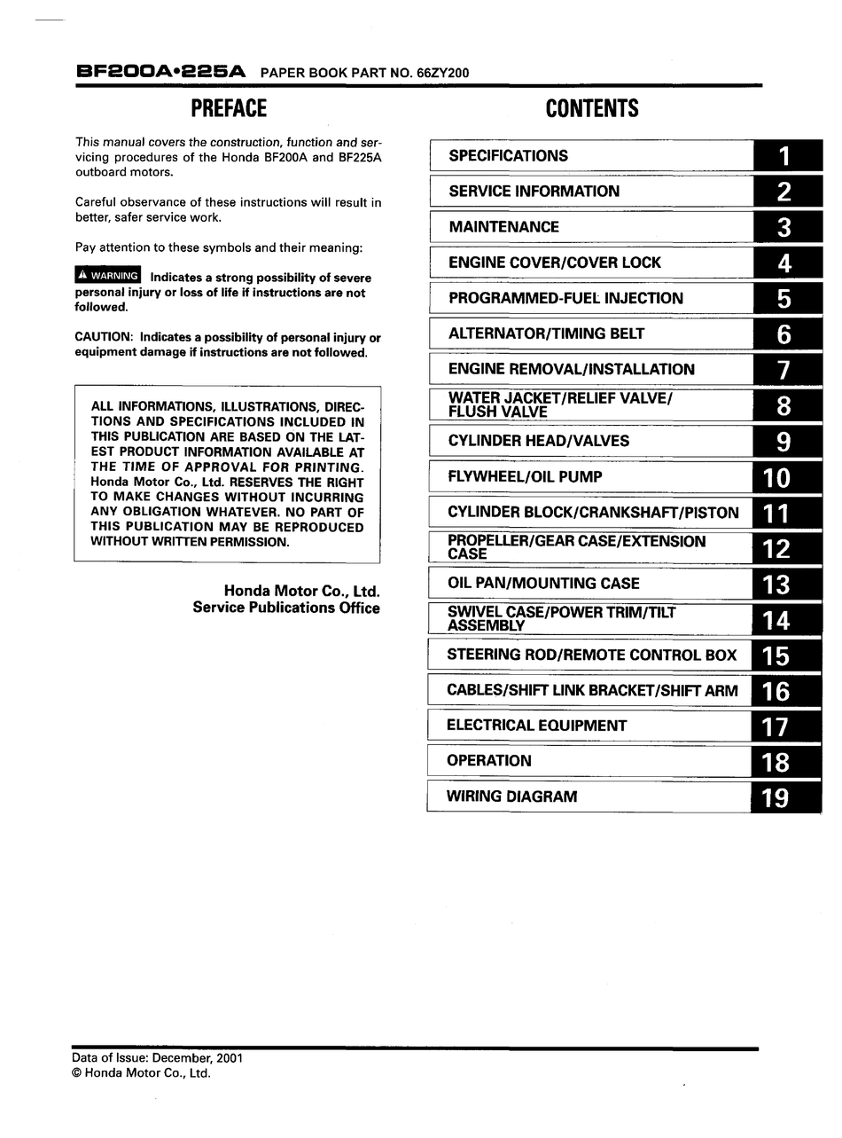 Honda Bf20 Outboard Service Manual