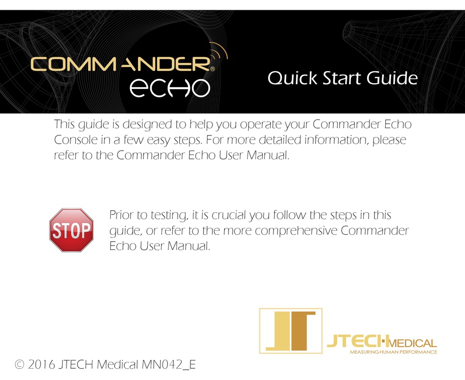 JTECH COMMANDER ECHO QUICK START MANUAL Pdf Download ManualsLib