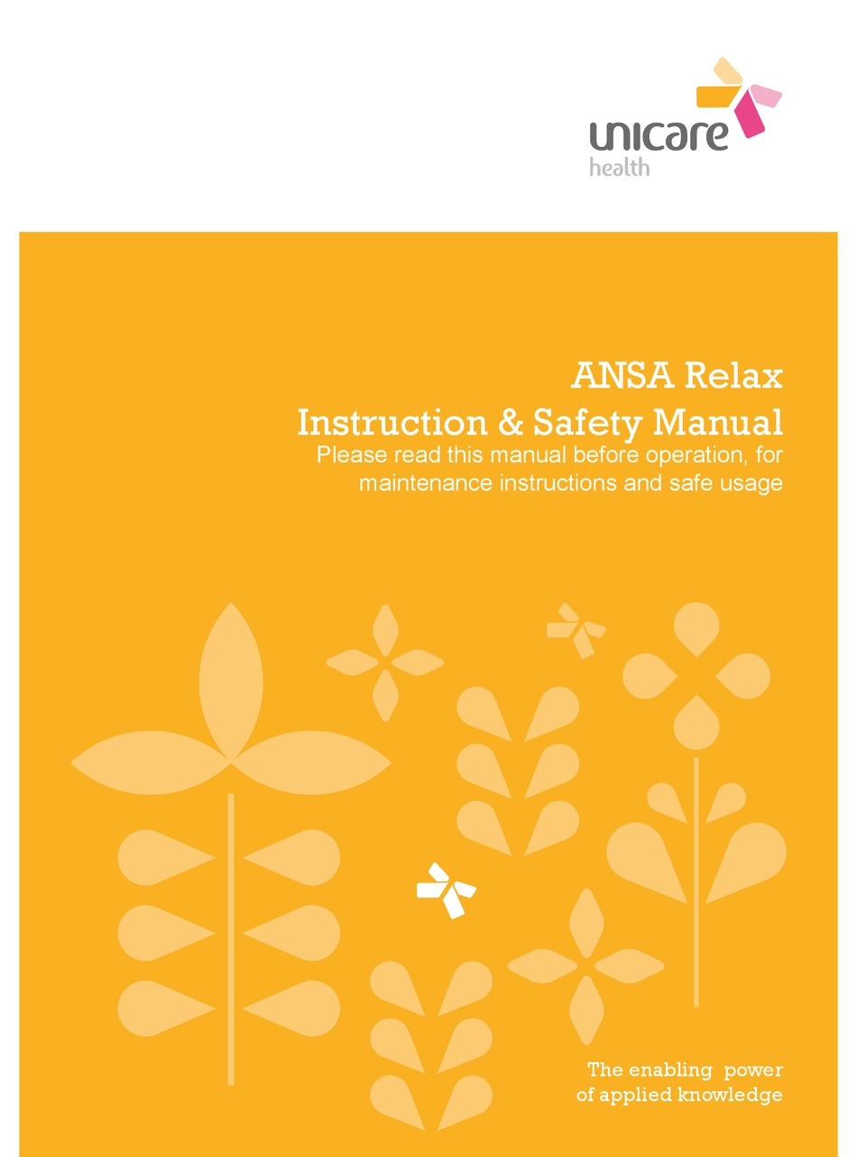 UNICARE HEALTH ANSA RELAX INSTRUCTION & SAFETY MANUAL Pdf Download
