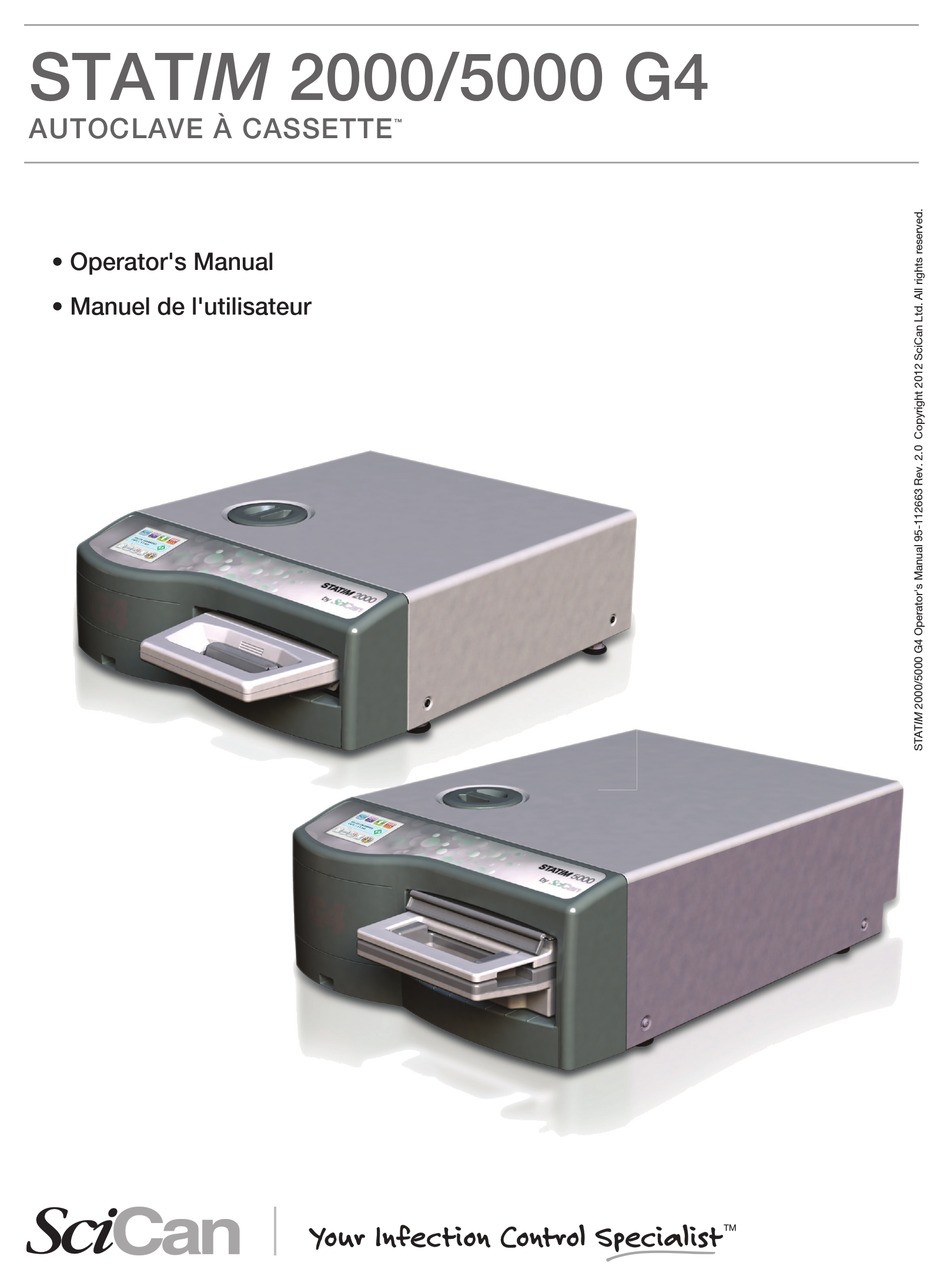 Scican Statim 5000 G4 Operator S Manual Pdf Download Manualslib