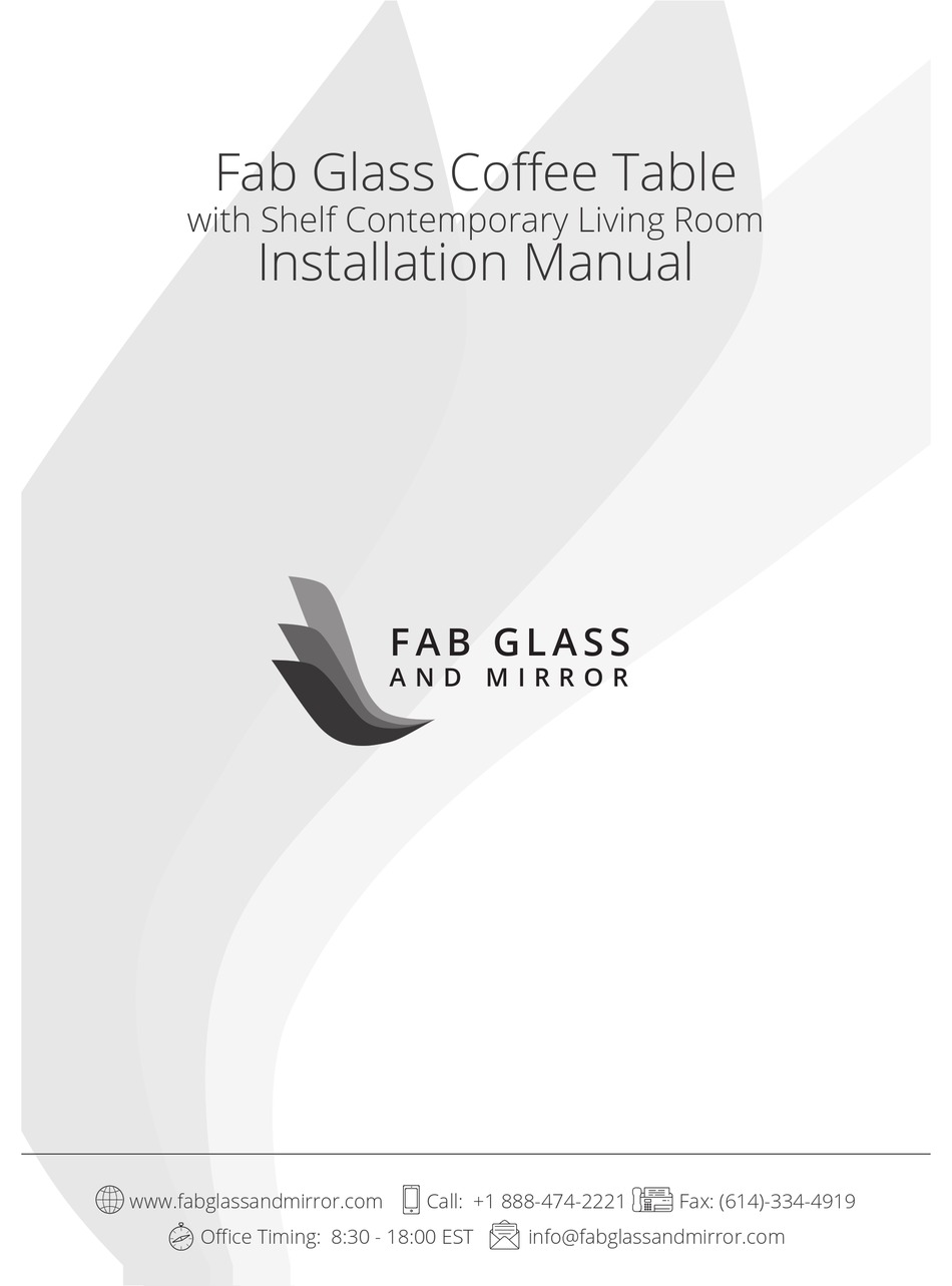 FAB GLASS AND MIRROR CTBFAB1295 INSTALLATION MANUAL Pdf Download