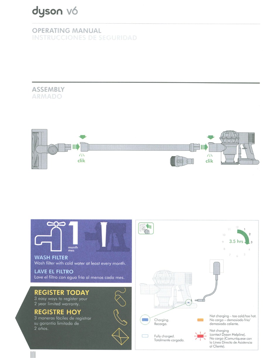 DYSON V6 OPERATING MANUAL Pdf Download ManualsLib