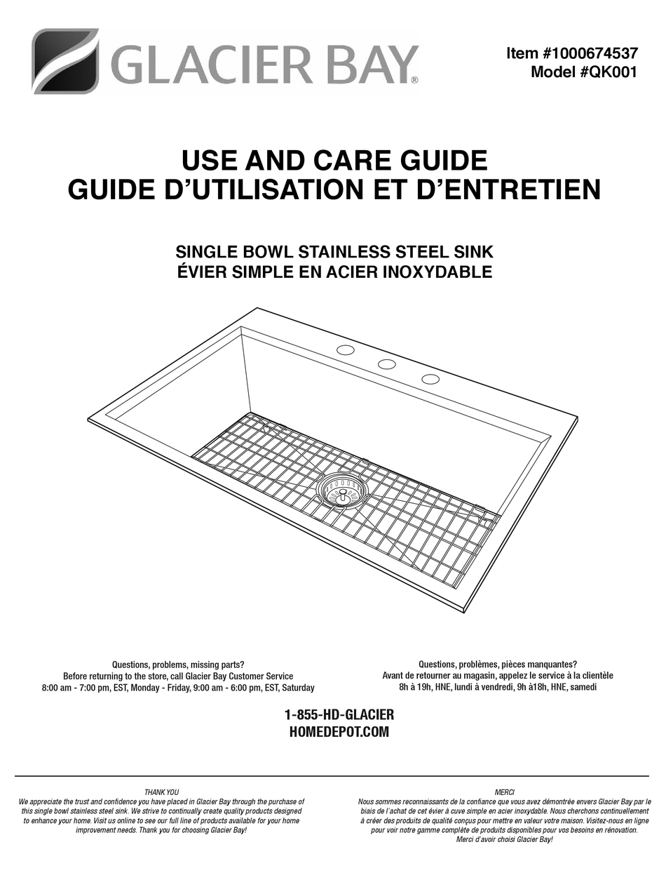 GLACIER BAY QK001 USE AND CARE MANUAL Pdf Download | ManualsLib