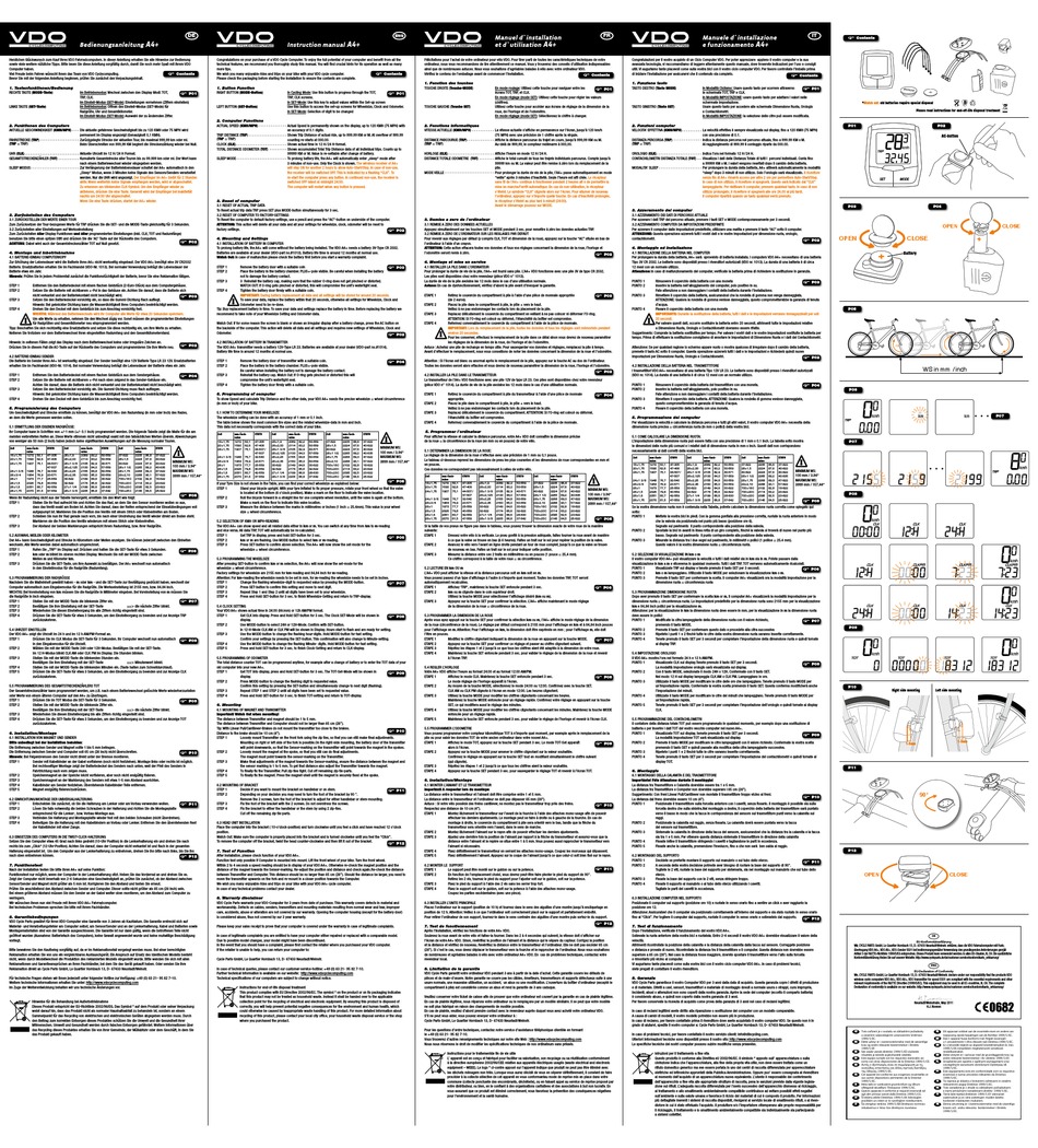 VDO A4 PLUS INSTRUCTION MANUAL Pdf Download ManualsLib