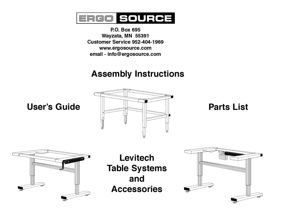 ERGO SOURCE XFT ASSEMBLY INSTRUCTIONS MANUAL Pdf Download ManualsLib
