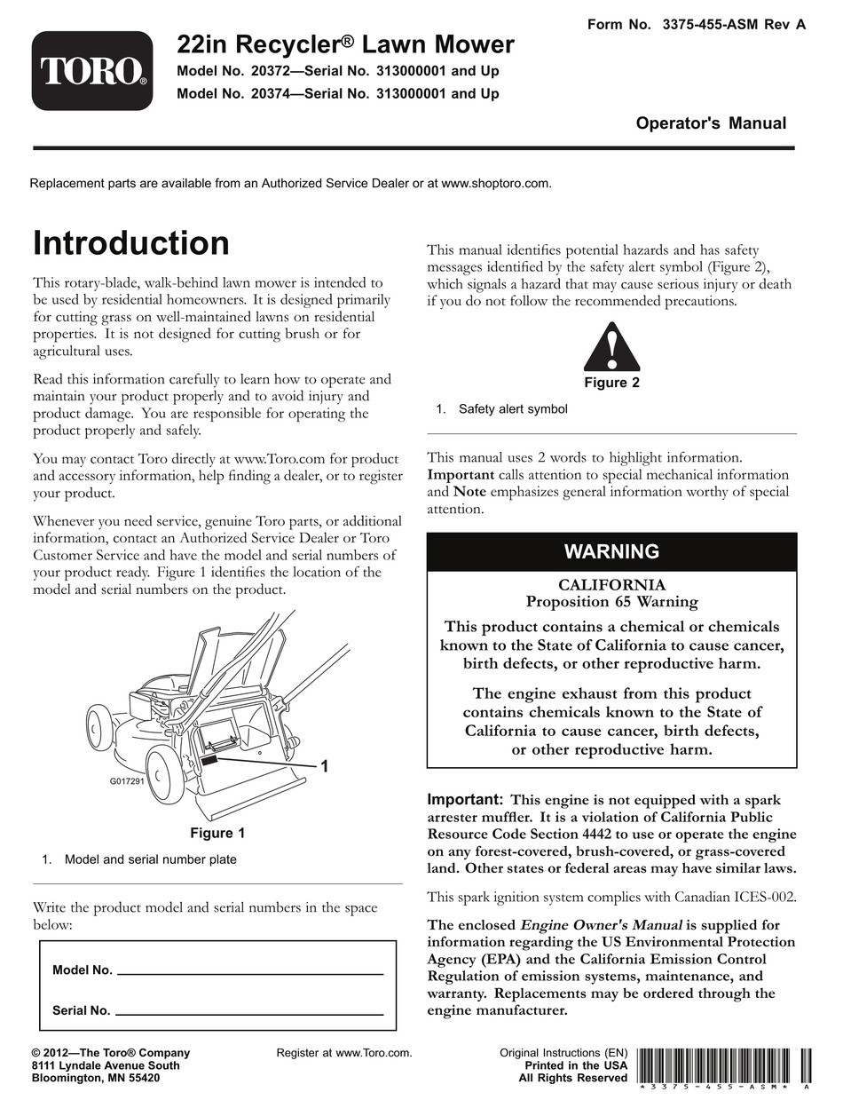 TORO 20372 OPERATOR'S MANUAL Pdf Download | ManualsLib