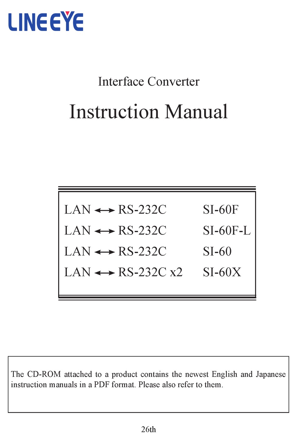 LINE EYE SI-60F INSTRUCTION MANUAL Pdf Download | ManualsLib