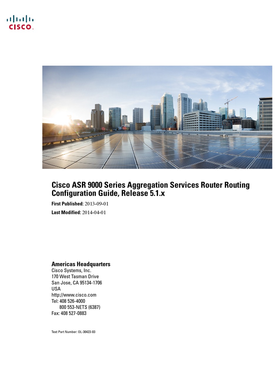 CISCO ASR 9000 SERIES CONFIGURATION MANUAL Pdf Download ManualsLib