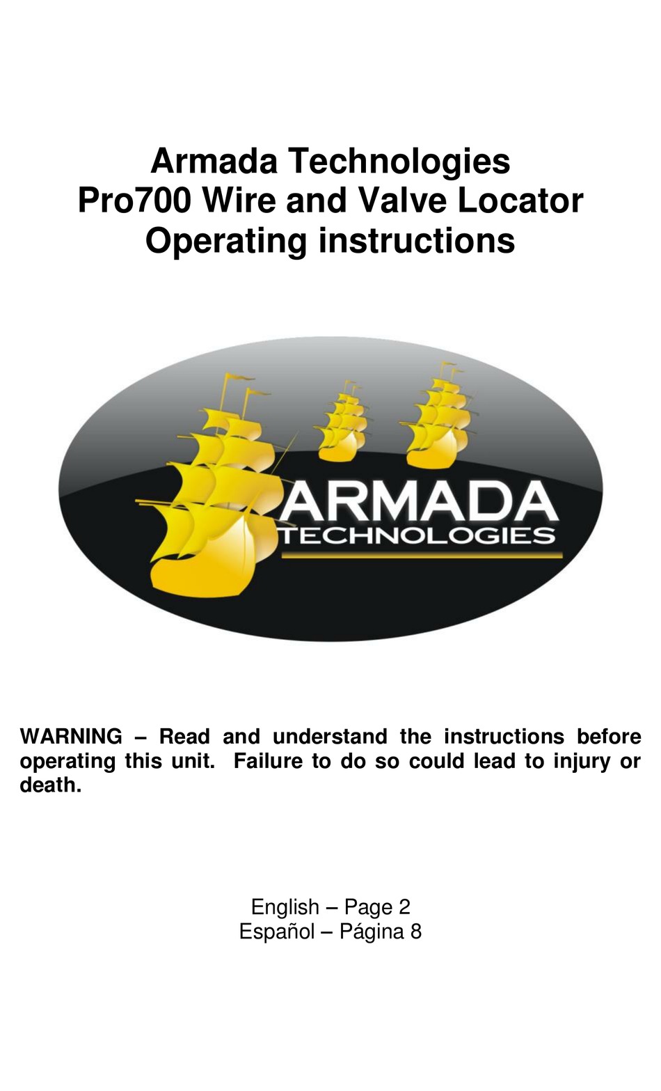 ARMADA TECHNOLOGIES PRO700 OPERATING INSTRUCTIONS