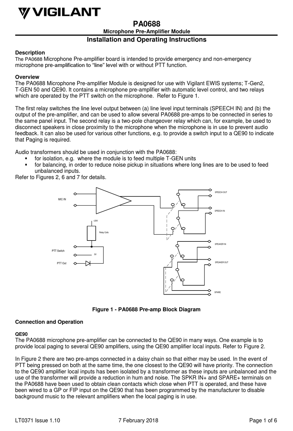 JOHNSON CONTROLS PA0688 INSTALLATION AND OPERATING INSTRUCTIONS MANUAL Pdf Download ManualsLib