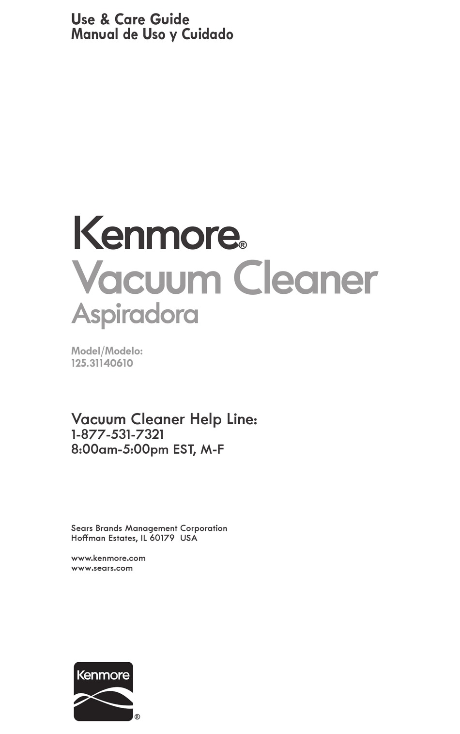 KENMORE ASPIRADORA 125.31140610 USE AND CARE MANUAL Pdf Download |  ManualsLib