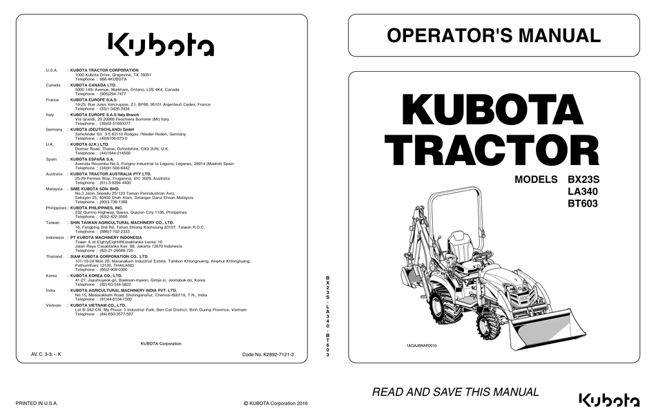 Kubota B2601 Parts Manual Pdf