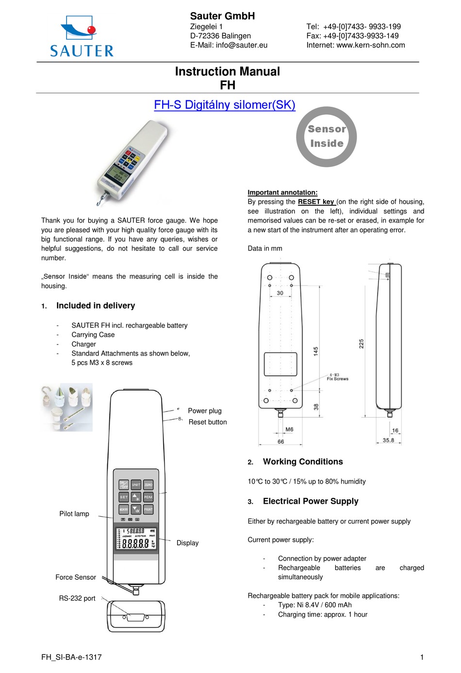 SAUTER FHS INSTRUCTION MANUAL Pdf Download ManualsLib