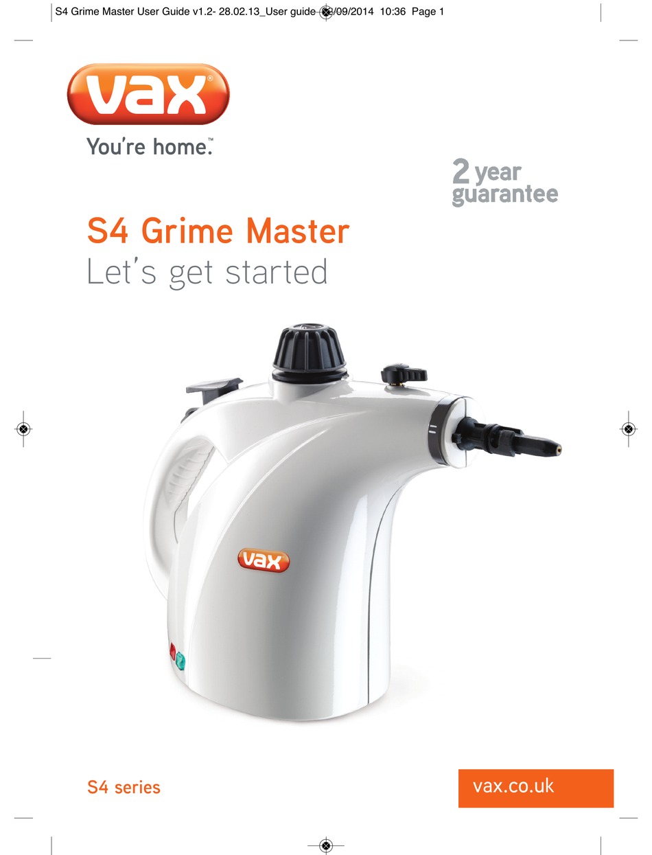 VAX S4 GRIME MASTER GET STARTED Pdf 