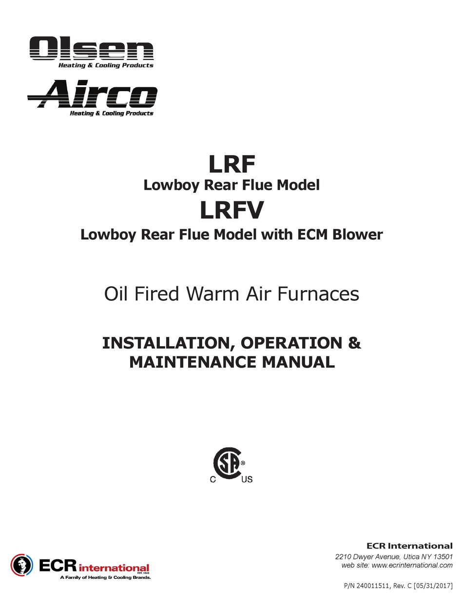 OLSEN LRF65 INSTALLATION, OPERATION u0026 MAINTANANCE MANUAL Pdf Download |  ManualsLib