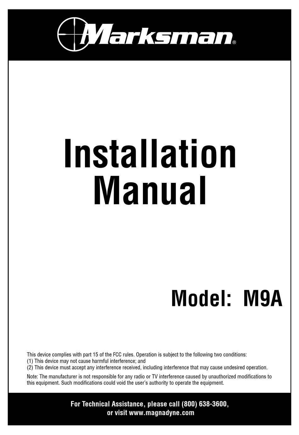 marksman-m9a-installation-manual-pdf-download-manualslib