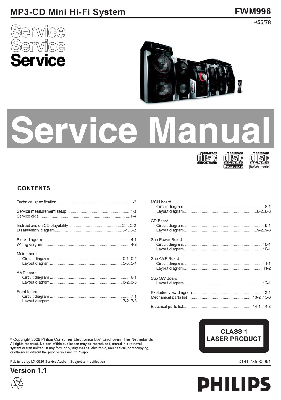 Philips Fwm996 Service Manual Pdf Download Manualslib