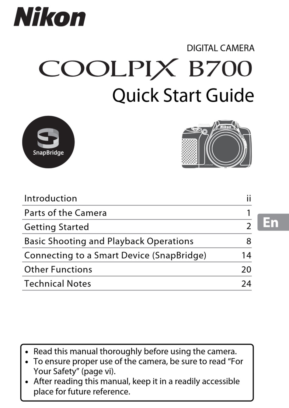 NIKON COOLPIX B700 QUICK START MANUAL Pdf Download | ManualsLib