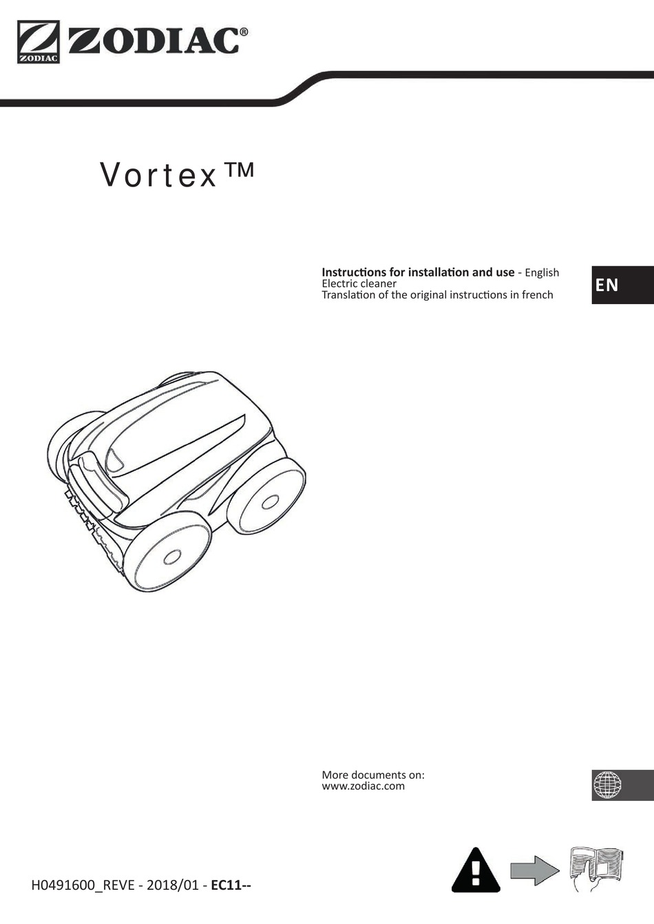 ZODIAC VORTEX OV 3300 INSTRUCTIONS FOR INSTALLATION & USE Pdf Download