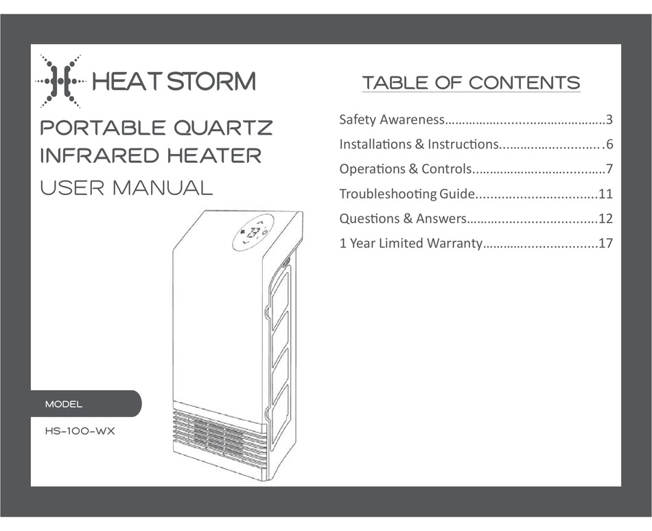 HEAT STORM HS-100-WX USER MANUAL Pdf Download | ManualsLib